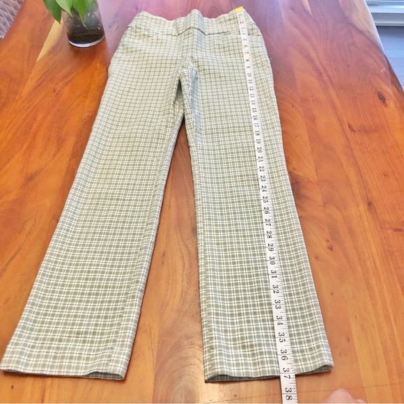 SUZY Pastel Green Gingham Plaid Cottagecore High Rise Trousers Pants. Medium - Picture 8 of 13